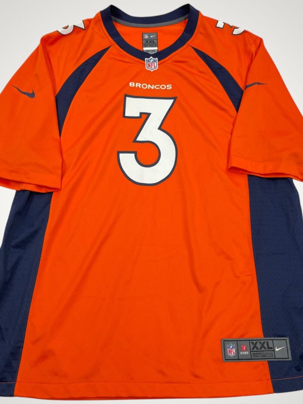 Nike Denver Broncos Russell Wilson 3 Orange Football Jersey Men’s 2XL XXL